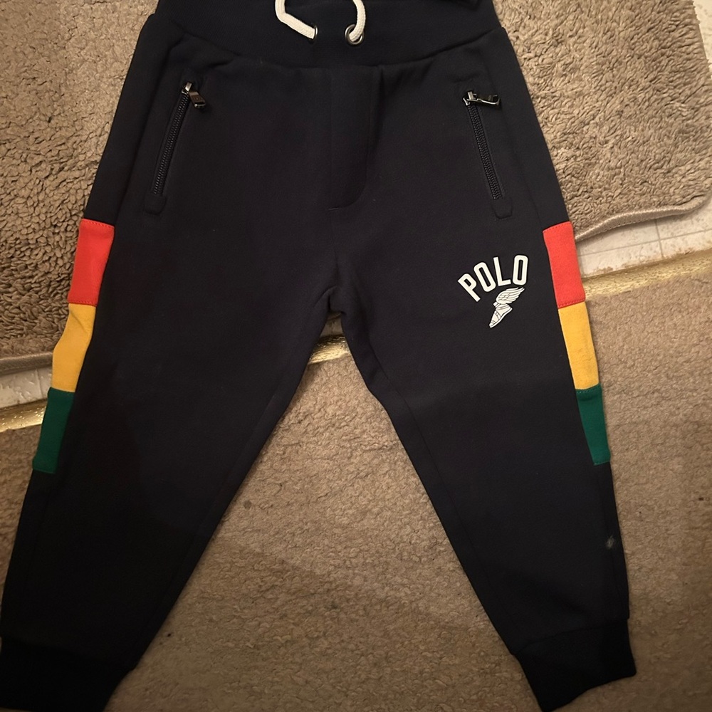 Polo by Ralph Lauren Kids Navy Joggers with Color Blocks